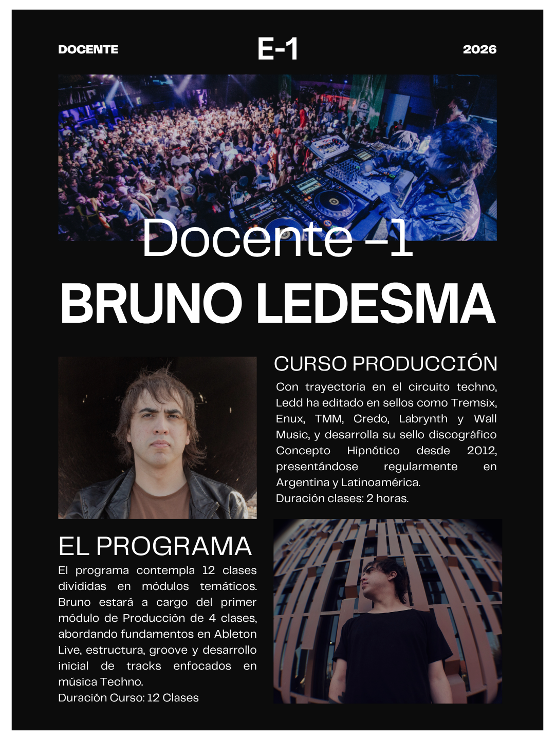 PERSONALIZADO: CLASES DE PRODUCCIÓN MUSICAL ONLINE CON BRUNO LEDESMA
