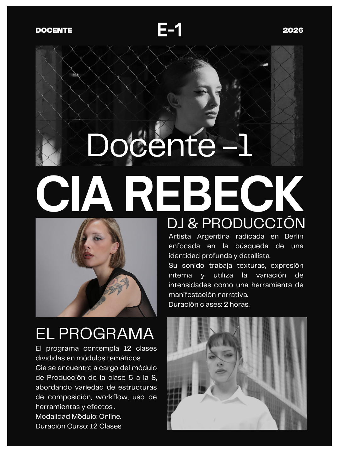 PERSONALIZADO: CLASES DE PRODUCCIÓN MUSICAL ONLINE CON CIA REBECK