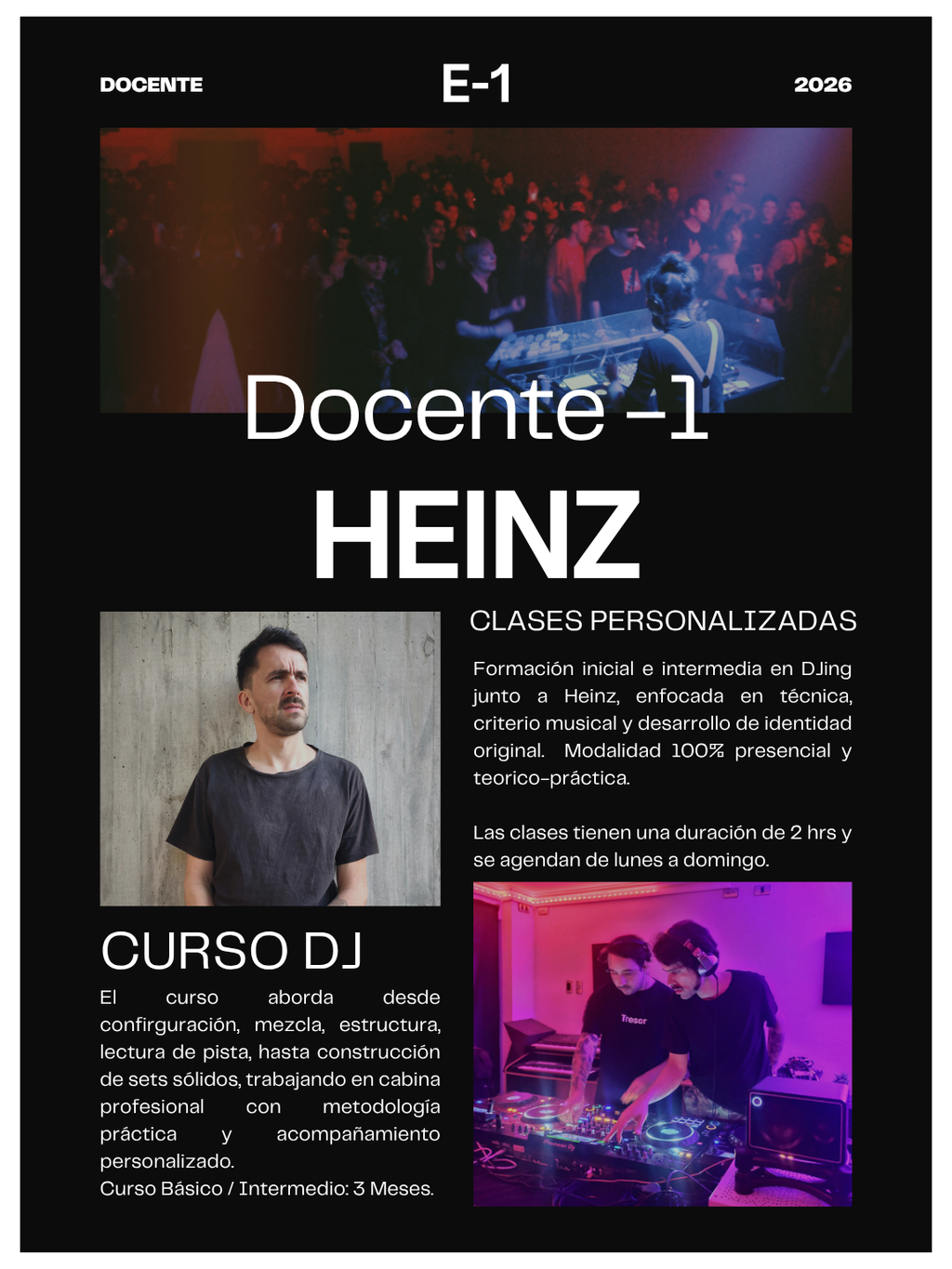 PERSONALIZADO: CLASES PRESENCIALES DE DJ CON HEINZ