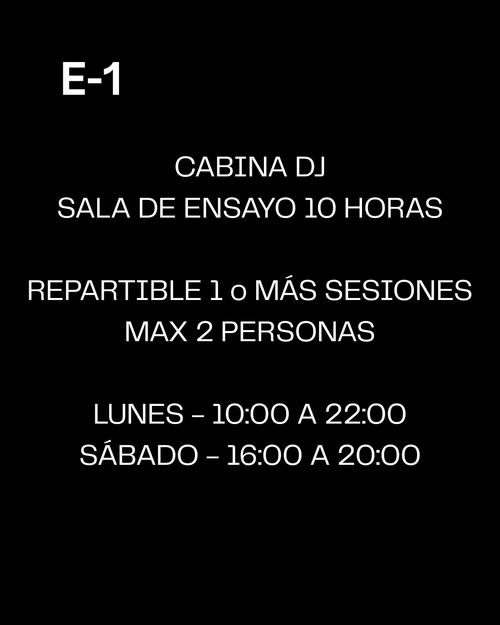 CABINA DJ PRO II - ENSAYO (SALA 10 HORAS)